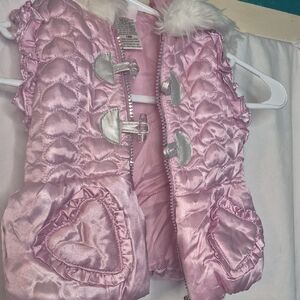 Little Lass Pink Quilted Vest with Silver Accents